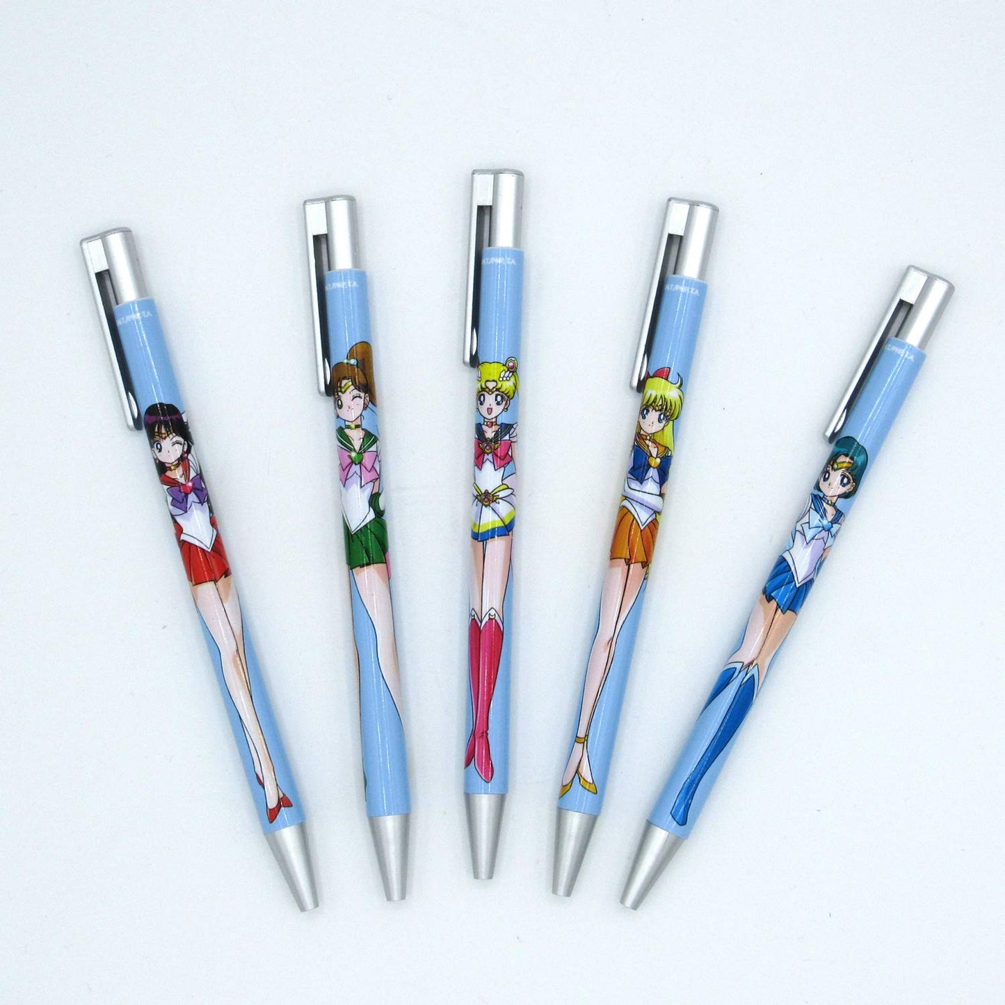 Sailor Moon Pen Set Featuring Mercury, Mars, Jupiter, Venus and Moon - Set of Five