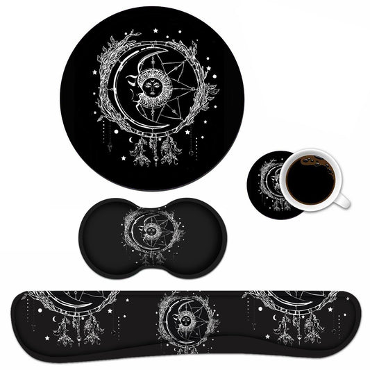 Keyboard Wrist Rest and Mouse Pad Wrist Rest Set with Coasters [4Pcs], Ergonomic Support, Non-Slip