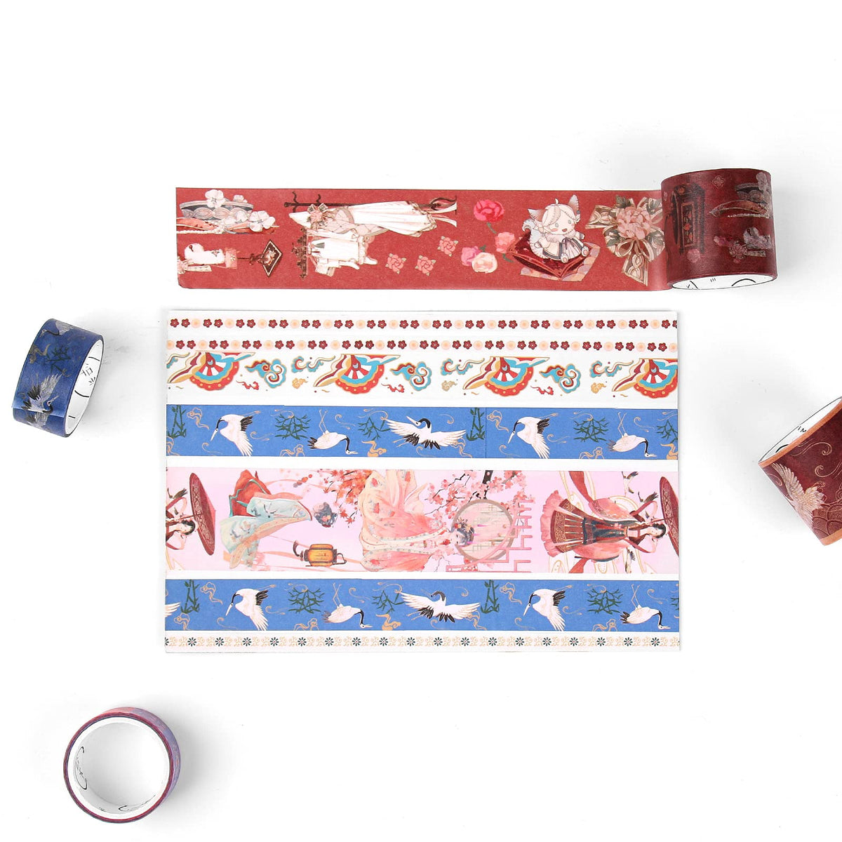 Dizdkizd Washi Tape Set, 100 Rolls Vintage Design Masking Tapes with 4 Sizes 5mm/10mm/15mm/30mm