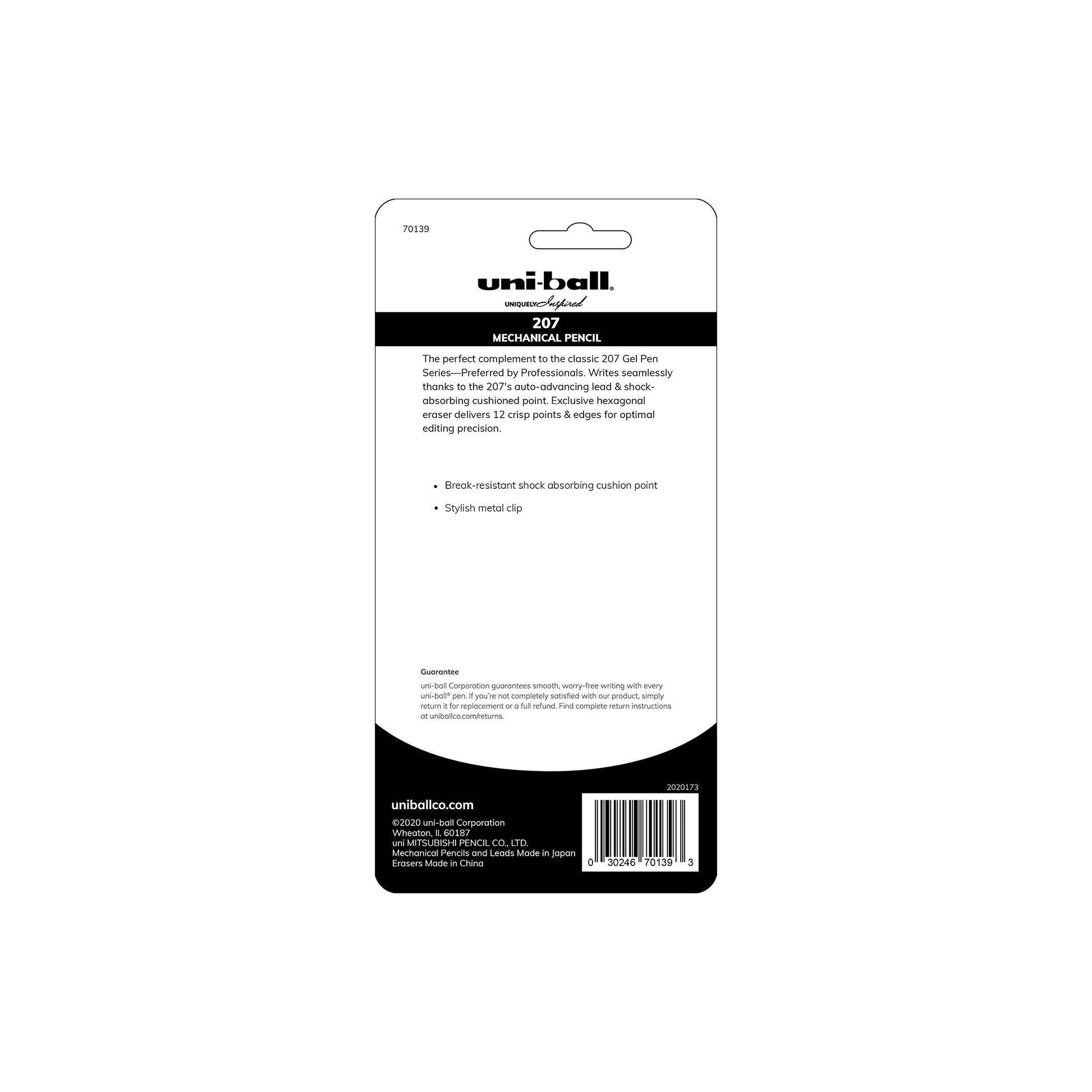 uniball 207 Mechanical Pencil Starter Kit, 0.7mm, HB #2, Assorted Barrels, 3 Pack