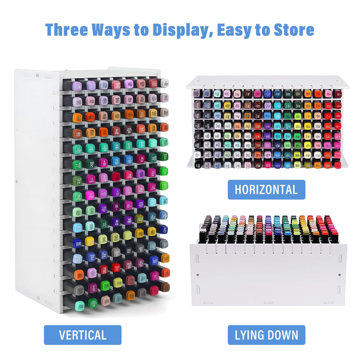 Marker Organizer,120 Slots Marker Holder Organizer with Removable Divider