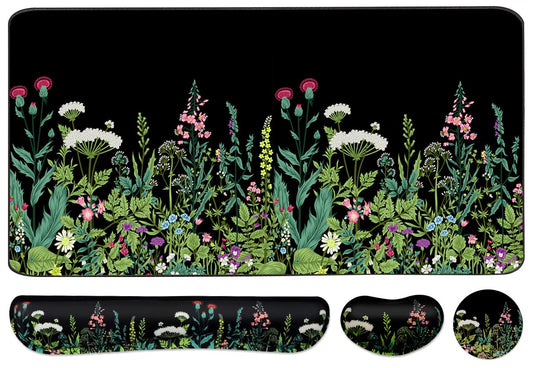 Keyboard Mouse Pad Set, Extended Mouse Pad+Keyboard Wrist Rest Support, Memory Foam Ergonomic Easy