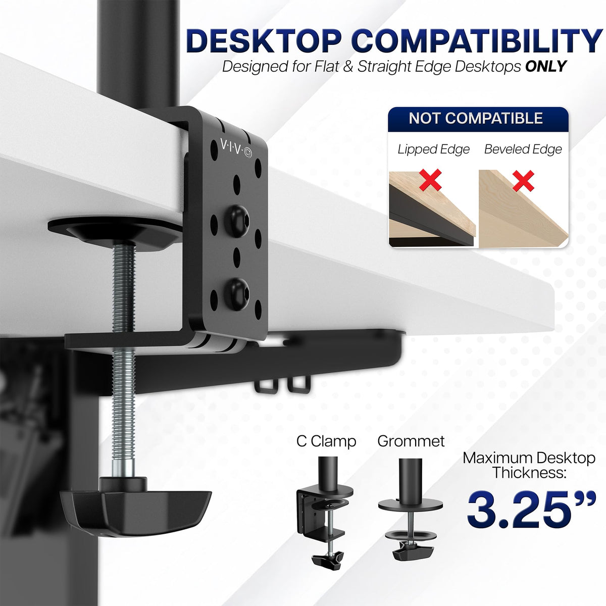 VIVO Dual Monitor Desk Mount, Heavy Duty Fully Adjustable Steel Stand, Holds 2 Computer Screens up