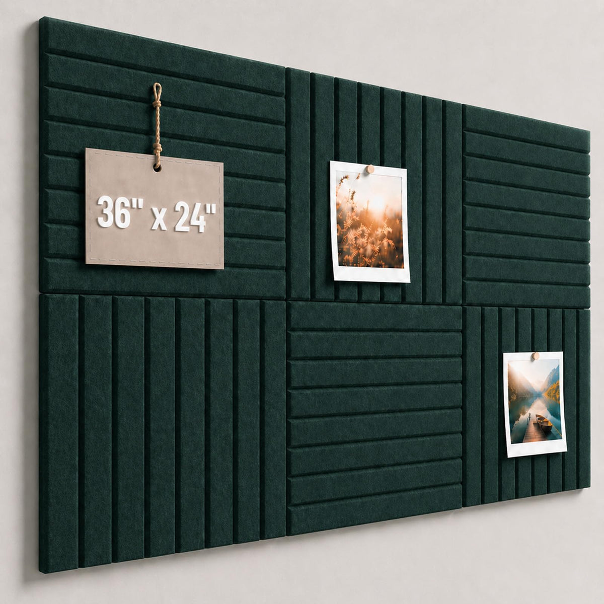 Baysola Stripe Felt Bulletin Board Tiles, Cork Board Alternative 24 x 36 in