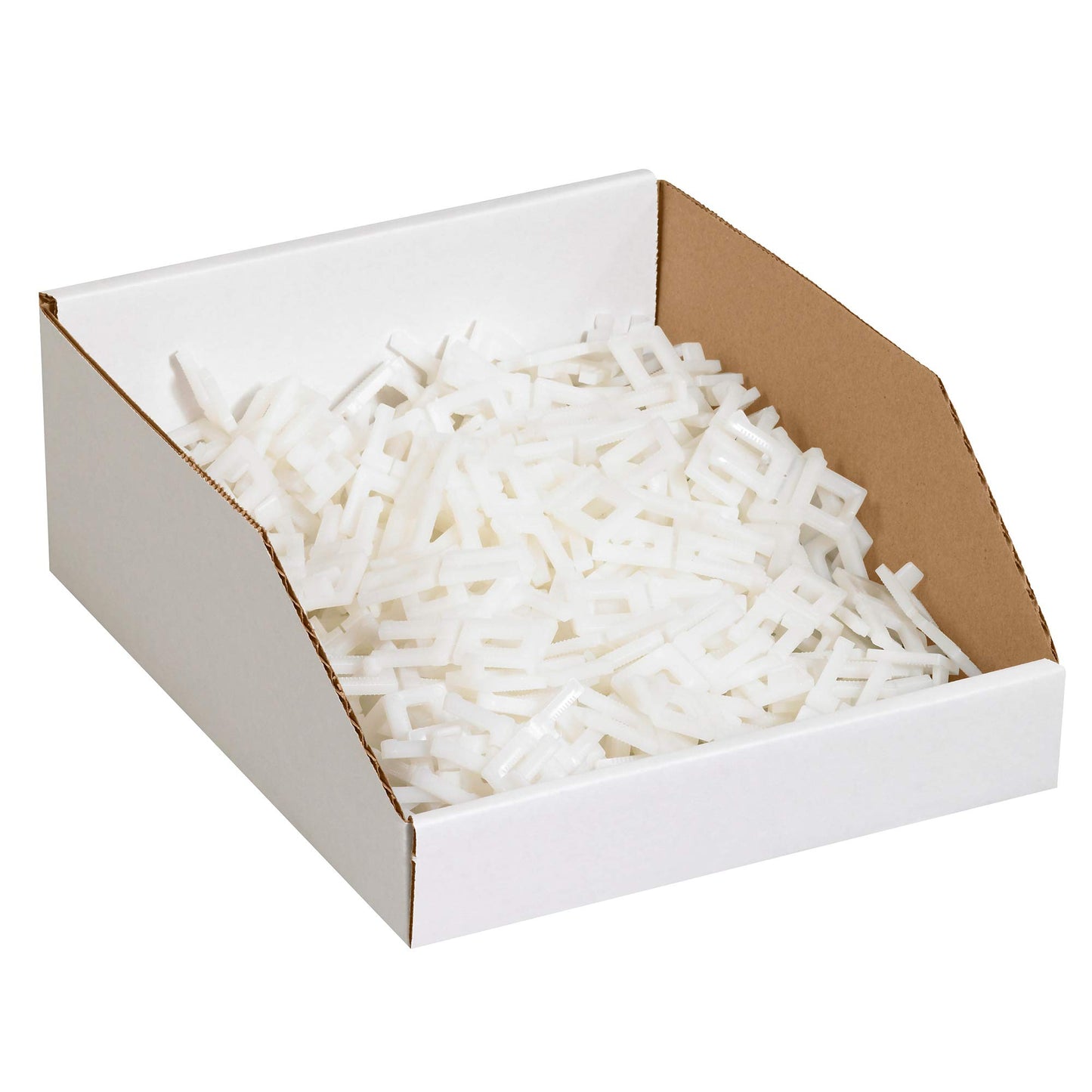 Top Pack Supply Open Top Bin Boxes, 10" x 12" x 4 1/2", White (Pack of 25)
