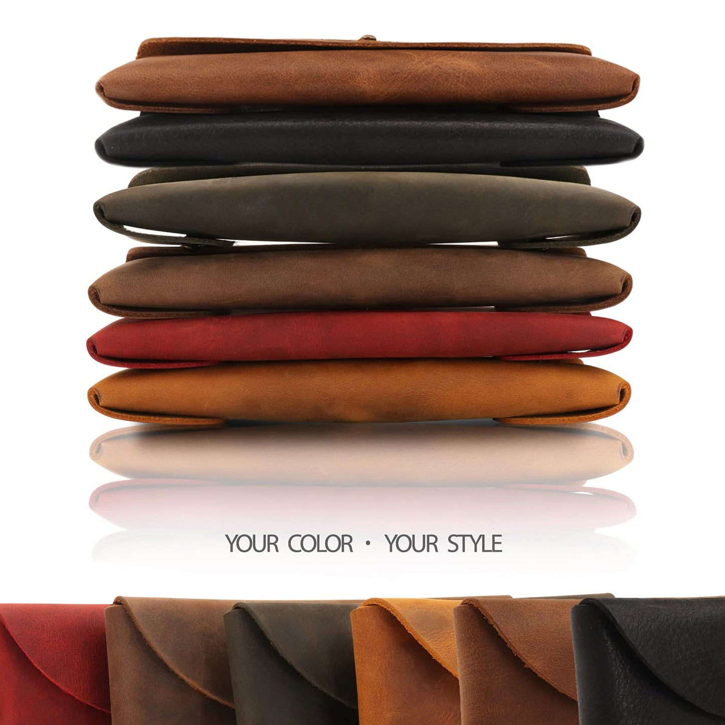 Londo Genuine Leather Retro Pen and Pencil Case - Metal Snap Fastener, Pencil Pouch Stationery Bag