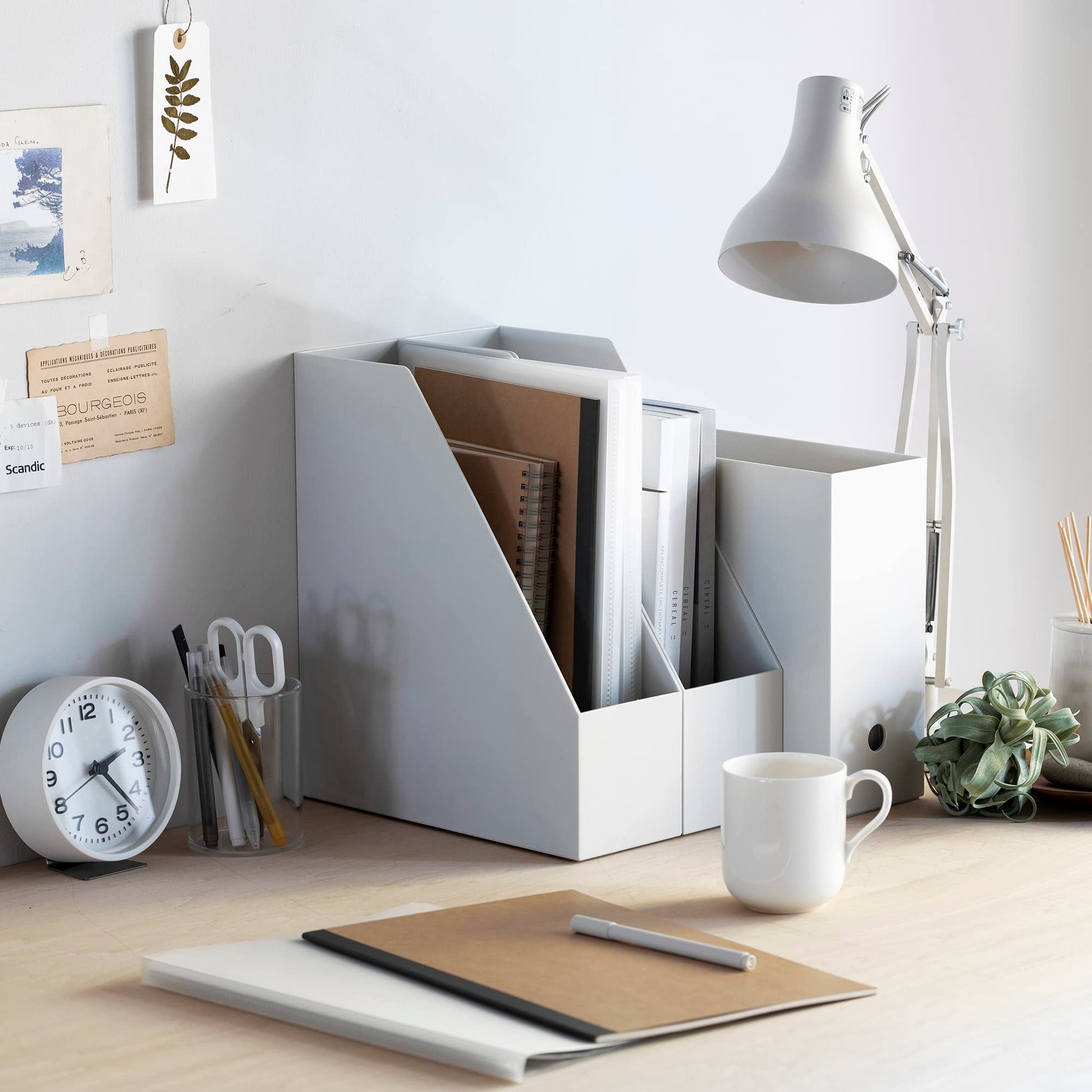 無印良品 MUJI 83904340 Standing File Box with Recycled Polypropylene, White Gray, Approx. Width 3.9 x