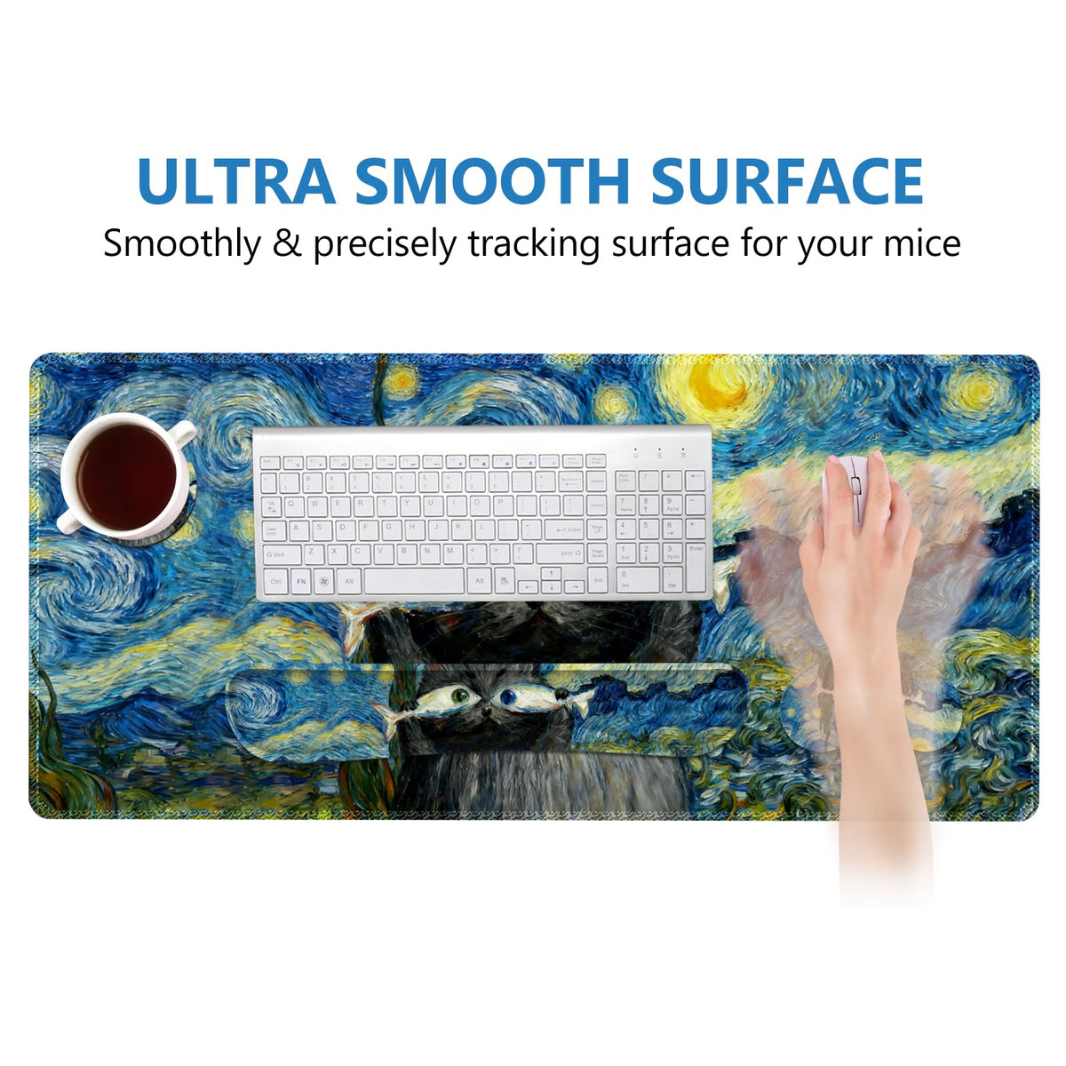DINKY Keyboard Mouse Pad Set, Large Gaming Mouse Pad +Keyboard Wrist Rest +Mousepad with Wrist