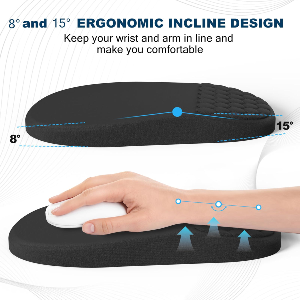 Hasinart Ergonomic Mouse Pad and Keyboard Wrist Rest with Massage Design, Space-Saving Mouse Pad