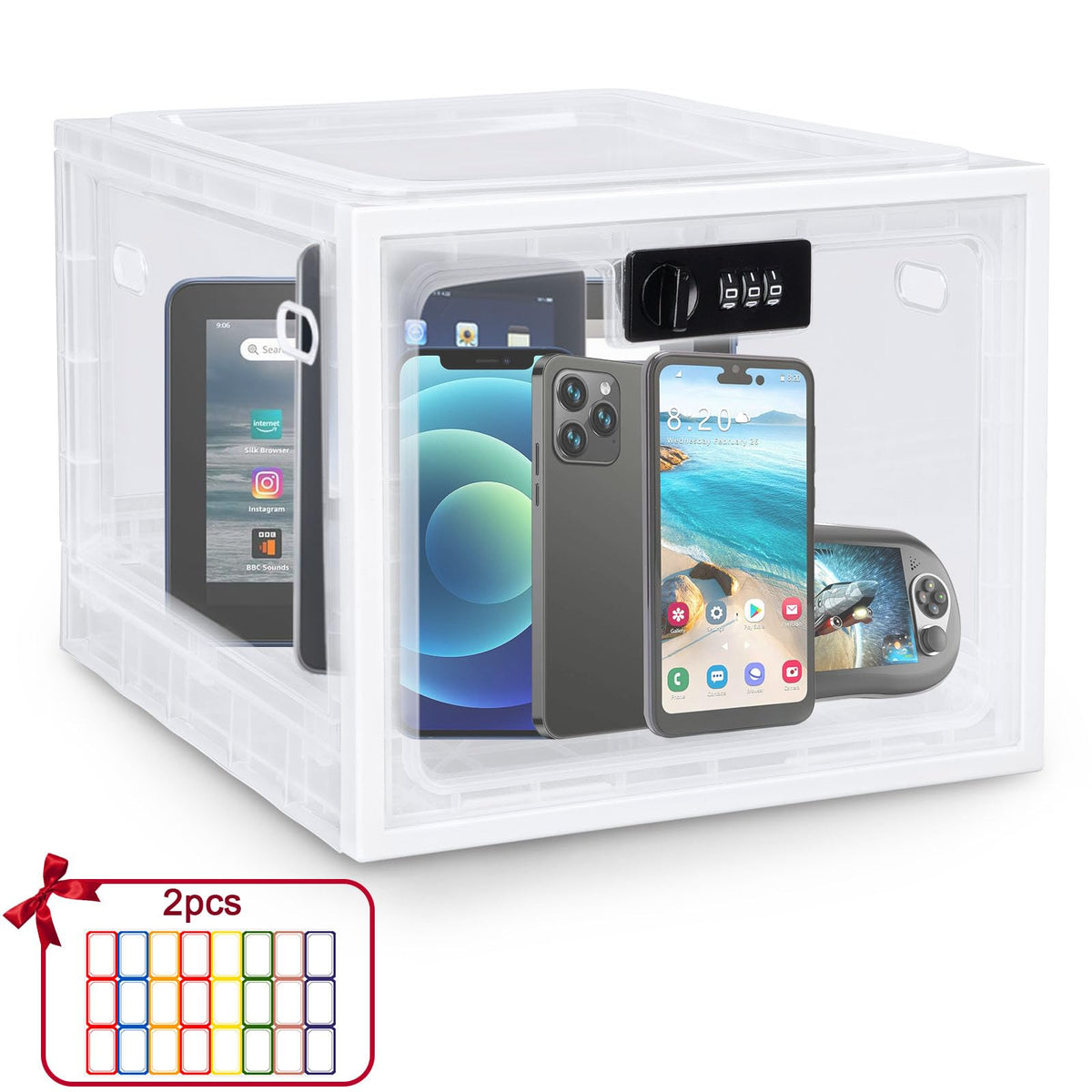 Lalifebuss Combination Lock Boxes for Personal Items, Lockable Storage Box for Office