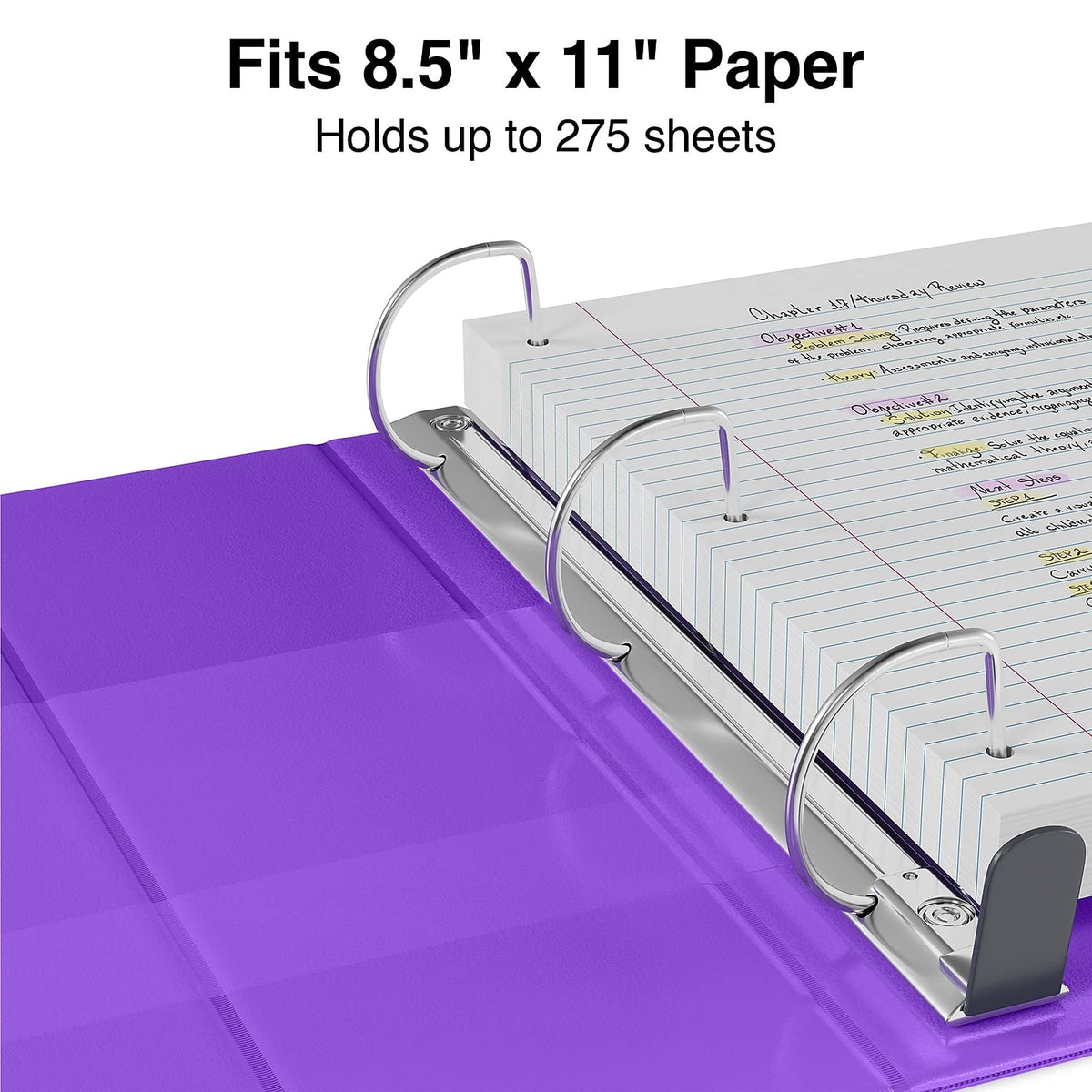 Staples Heavy-Duty 1-Inch 3-Ring View Binder, Purple, 275 Sheets