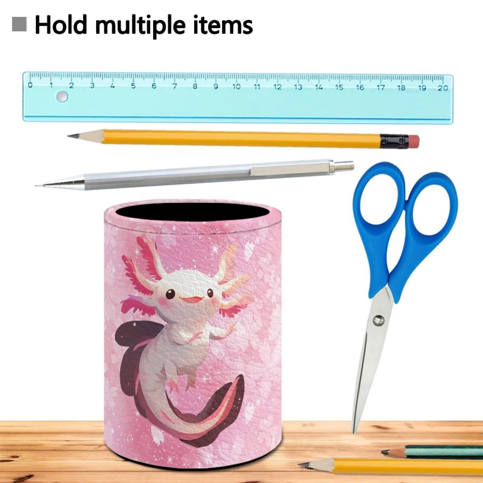 BIGCARJOB Cute Axolotl Pen Holder Pencil Organizer Pencil Cup Desk Decor Pencil Holder for Desk