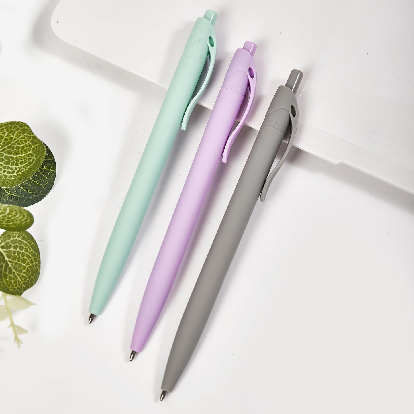 Wiaziert BallPoint Pens, 50 Pack (BLACK Ink),Bulk Pens, Grey Barrel,Click Pens for Office Home and