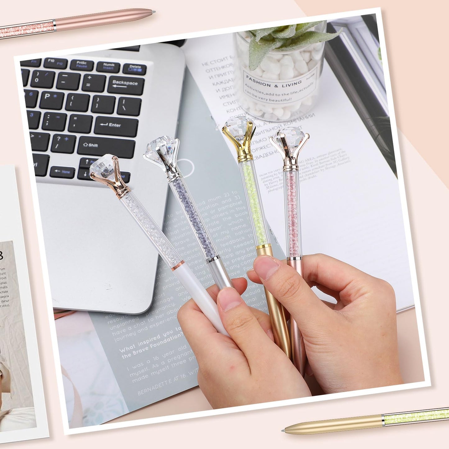 Sherr 100 Pack Crystal Diamond Pens Jewel pen Bulk, Classic, Glitter