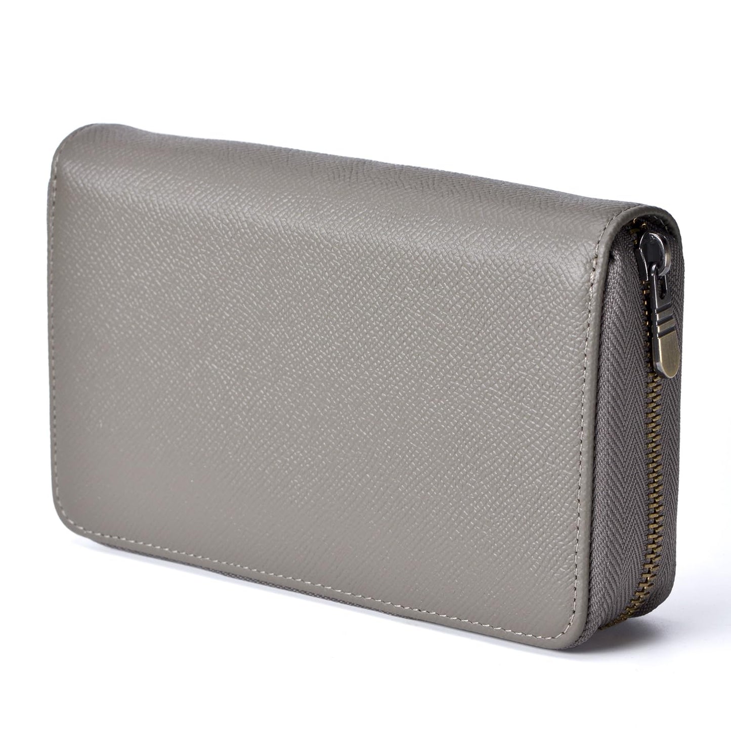 Asvine Fountain Pen Case Genuine Leather Pen Case 10 Divided Slots Gray, Rollerball Pen Holder