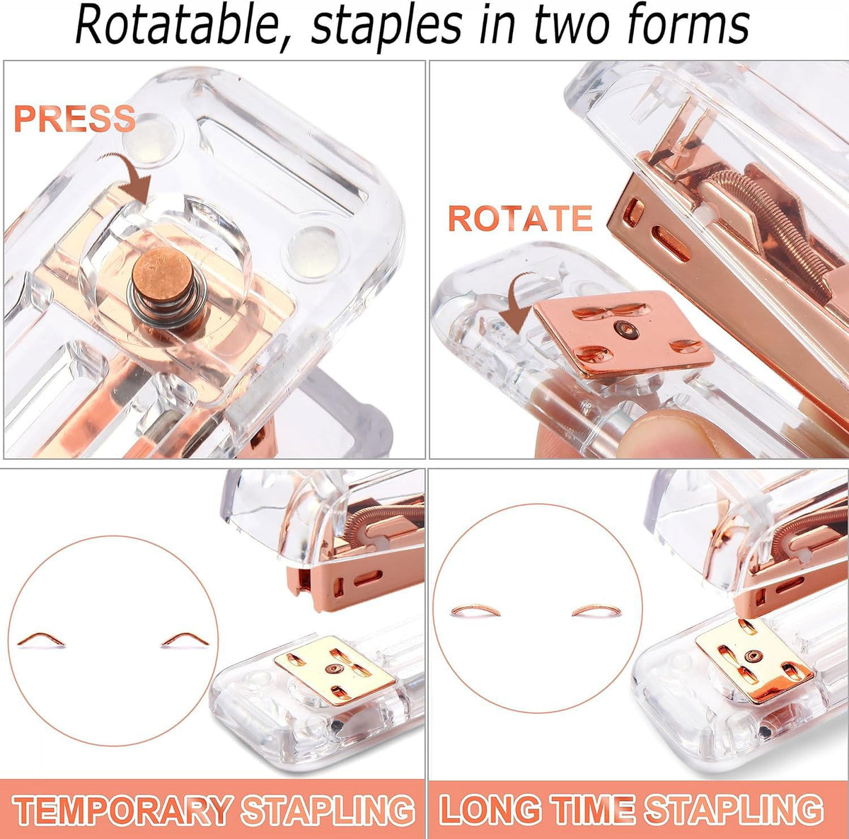 Gawsey Rose Gold Desk Organizers and Accessories with Desk Organizer 360° Rotating Pen Holder and