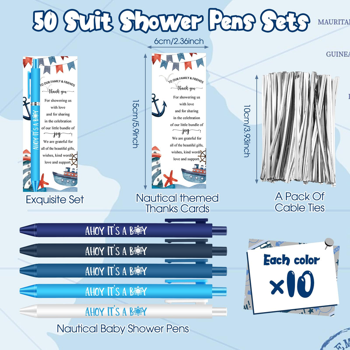 Engrowtic 50 Set Baby Shower Gifts Pens for Guests Bulk Baby Shower Party Favors Retractable