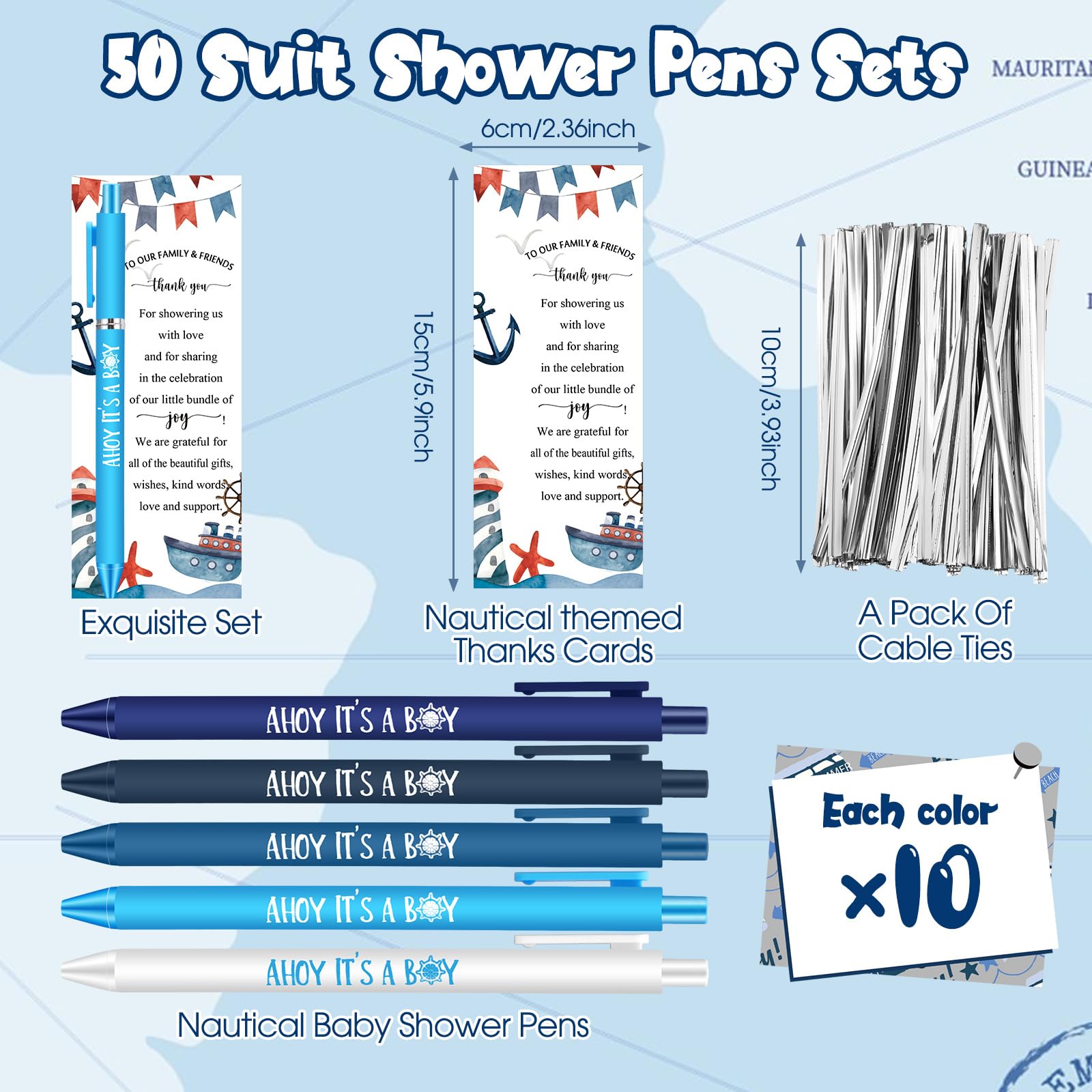 Engrowtic 50 Set Baby Shower Gifts Pens for Guests Bulk Baby Shower Party Favors Retractable