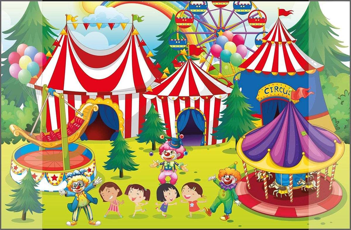 Kangaro Circus K-0014D109 Desk Mat Non-Slip 38 x 58 cm with Two Pockets for Children's Room