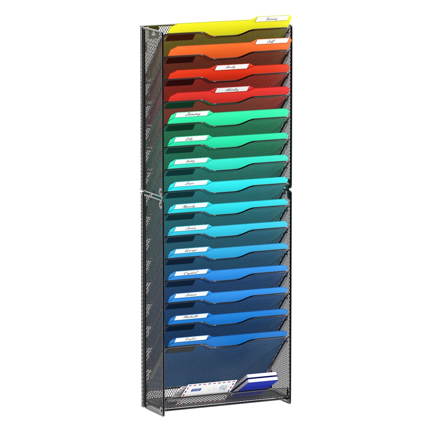samstar 16 Tier Wall File Organizer Hanging Wall File Holder Wall Mount Paper Folder Organizer