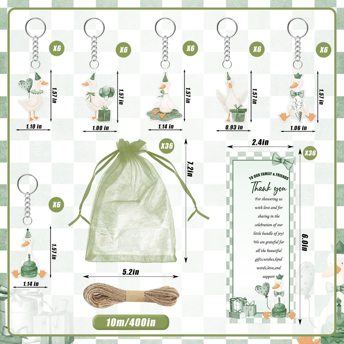 EYNDYN 145 Pieces Silly Goose Baby Shower Favors for Guest Goose Ballpoint Pens and Keychains Party