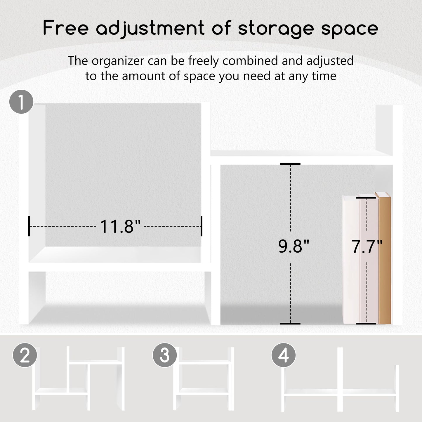 Jerry & Maggie Desktop Organizer Office Storage Rack Adjustable Wood Display Shelf Free Style
