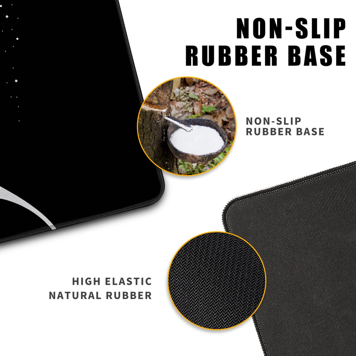 Japanese Sea Wave Gaming Mouse Pad Kanagawa Black Desk Mat Kawaii Mousepad Mouse Pad, Extra Large
