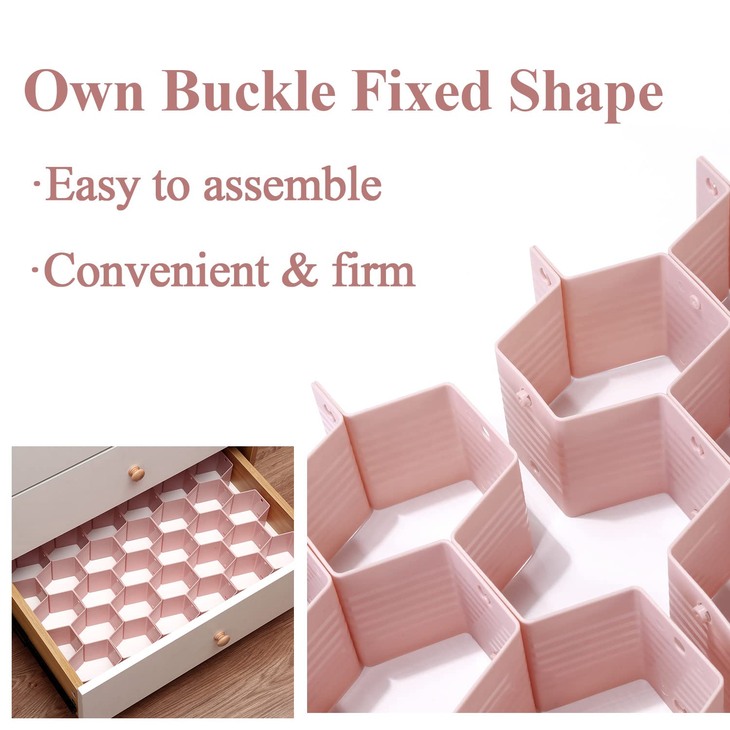 Natzerat Honeycomb drawer organizer and divider, underwear, socks, tie sorter, office supplies and