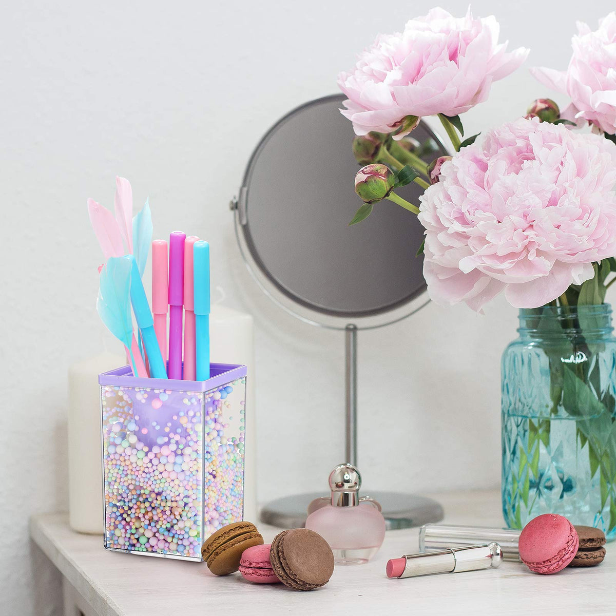 Outus 4 Pieces Cute Pen Holder Bubble Pencil Cup for Kids Kawaii Pencil Holder Desktop Stationery