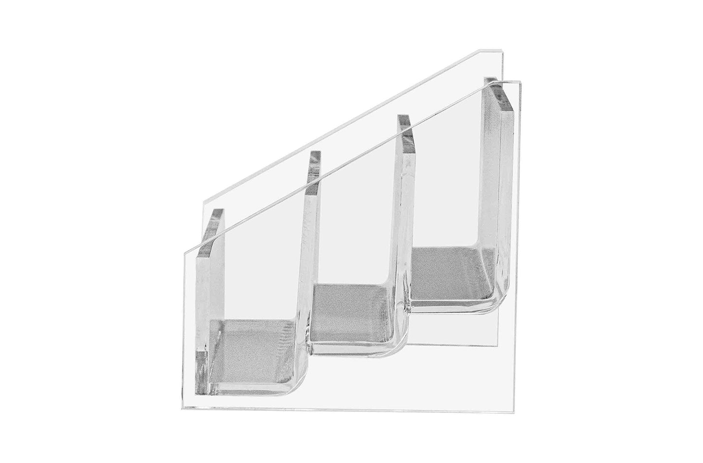 Marketing Holders 4 Pack Business Card Holder 3 Pocket 3 Tier Acrylic Desktop Holds 3.5 "x 2"