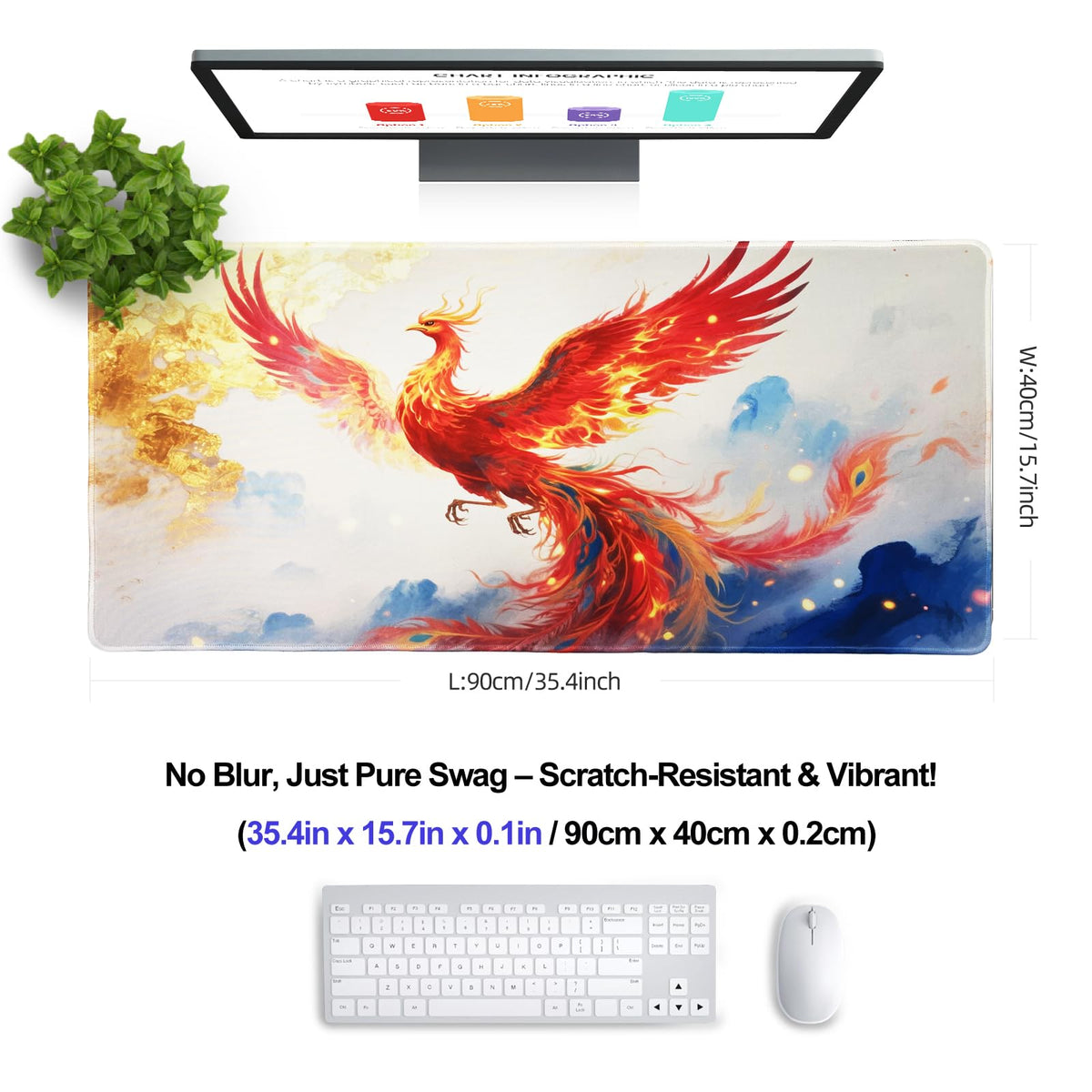 Cmhoo XXL Gaming Mouse Pad 35.4x15.7 Professional Large Mouse Pad & Computer Game Mouse Mat-90x40