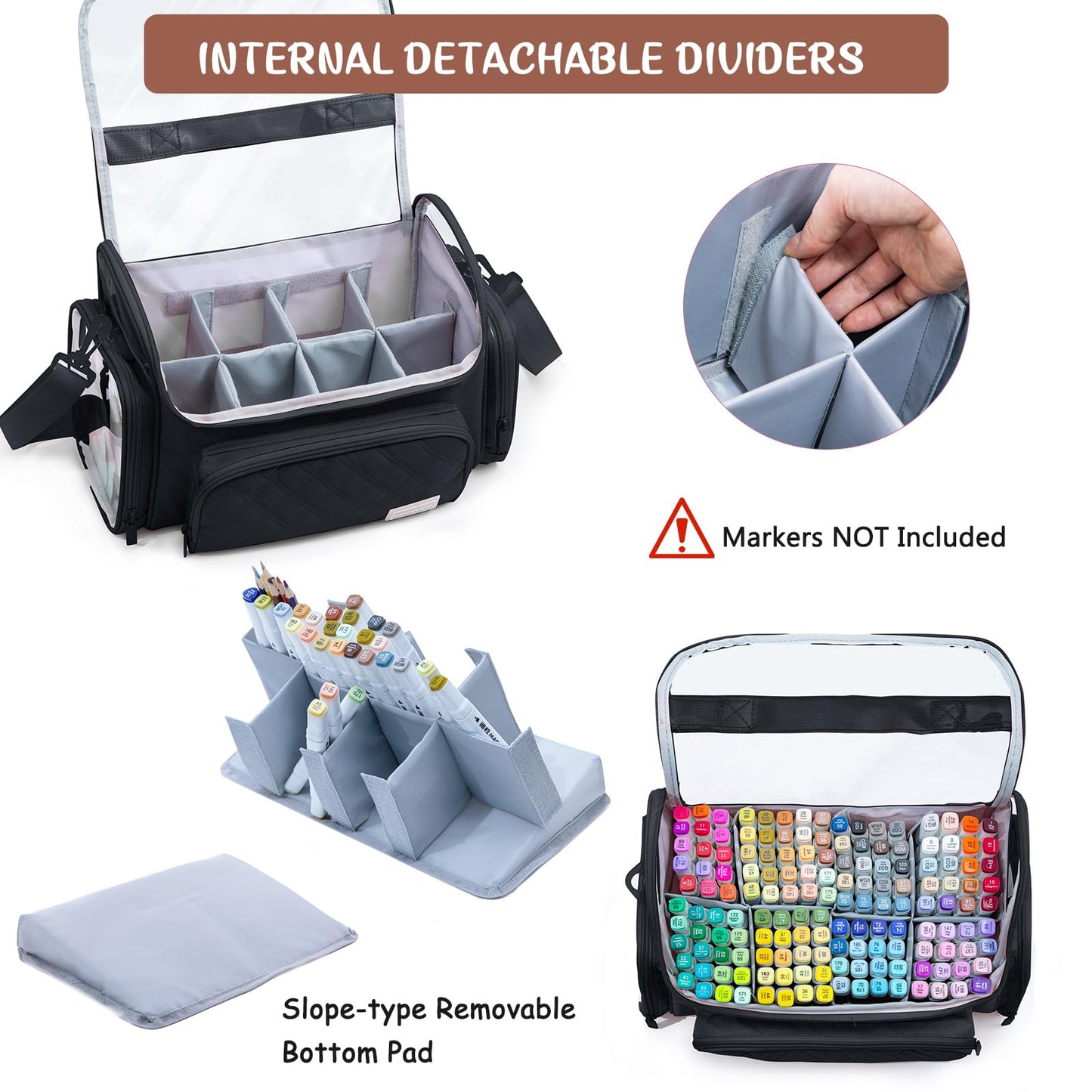 Large Marker Case for 200-300 Markers, Marker Organizer Bag,Pen Storage