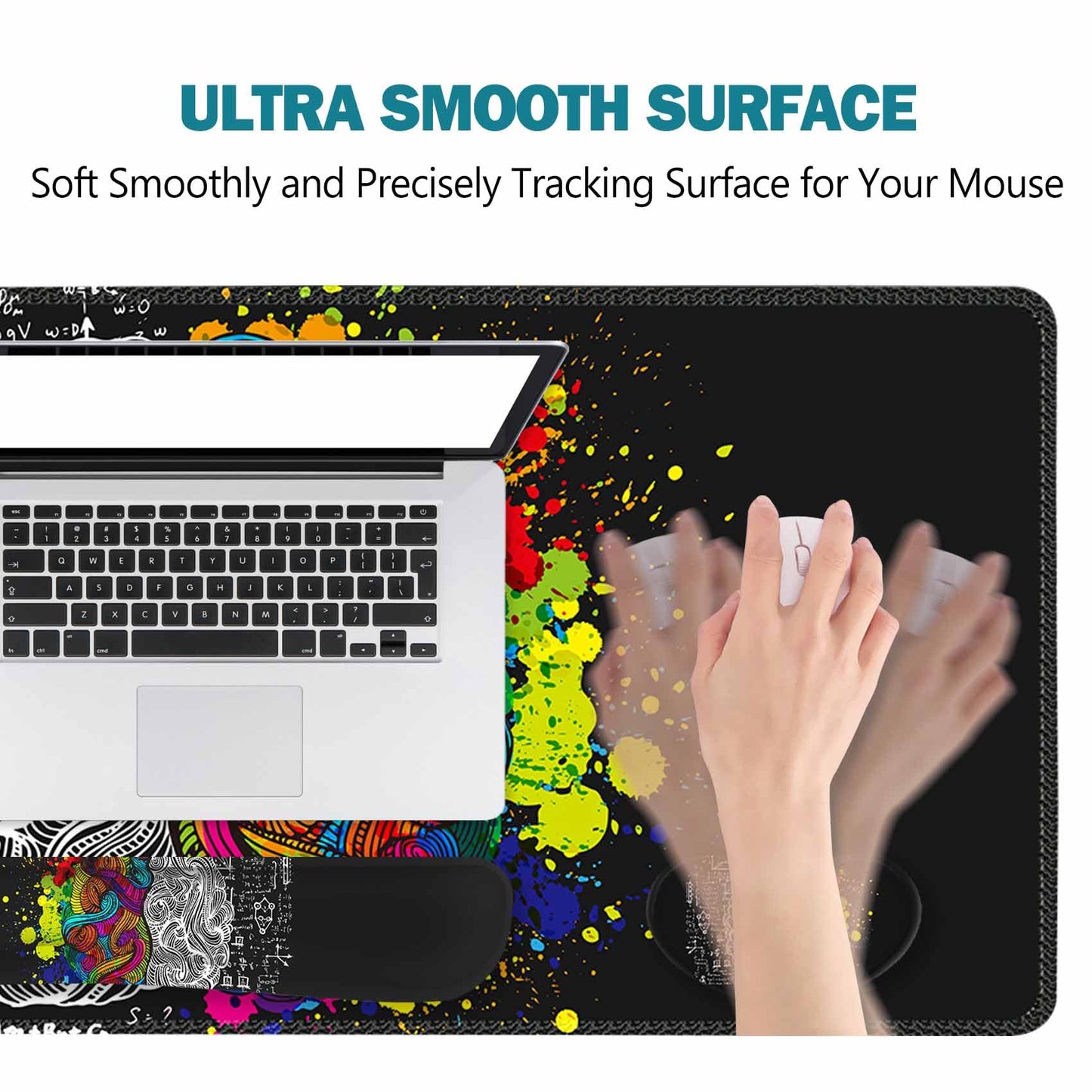 ToLuLu Extended Gaming Mouse Pad, Memory Foam Ergonomic Keyboard Mouse Wrist Rest Support Set