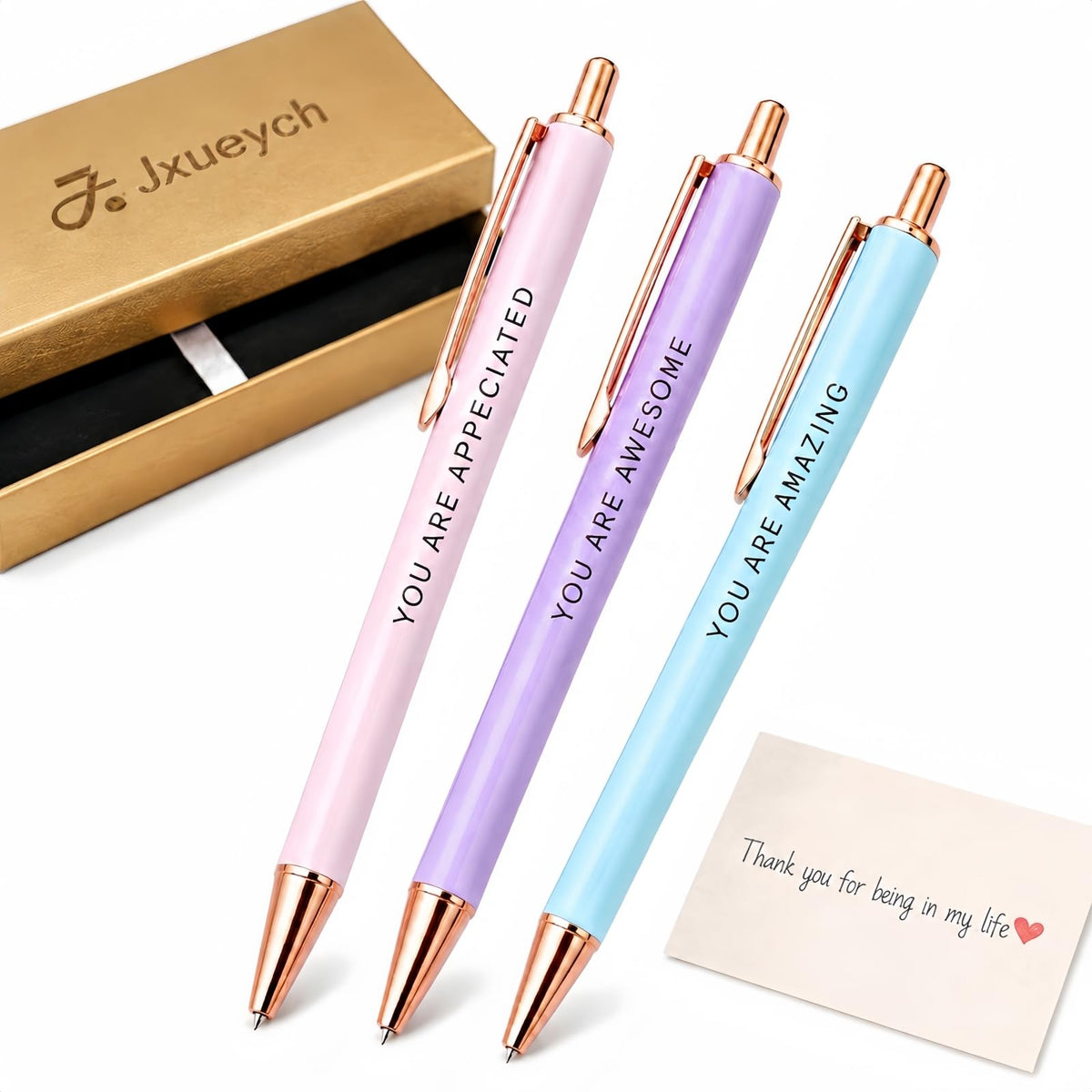 Appreciation Gifts for Coworkers, Motivational Pens Set of 3, Gift Box
