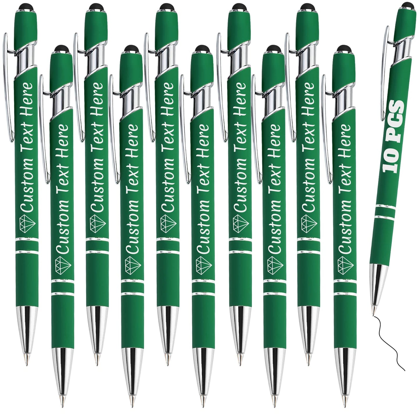 Personalized Pens Bulk 10 with Name Custom Engraving Ballpoint Pens with Stylus Tip Customized
