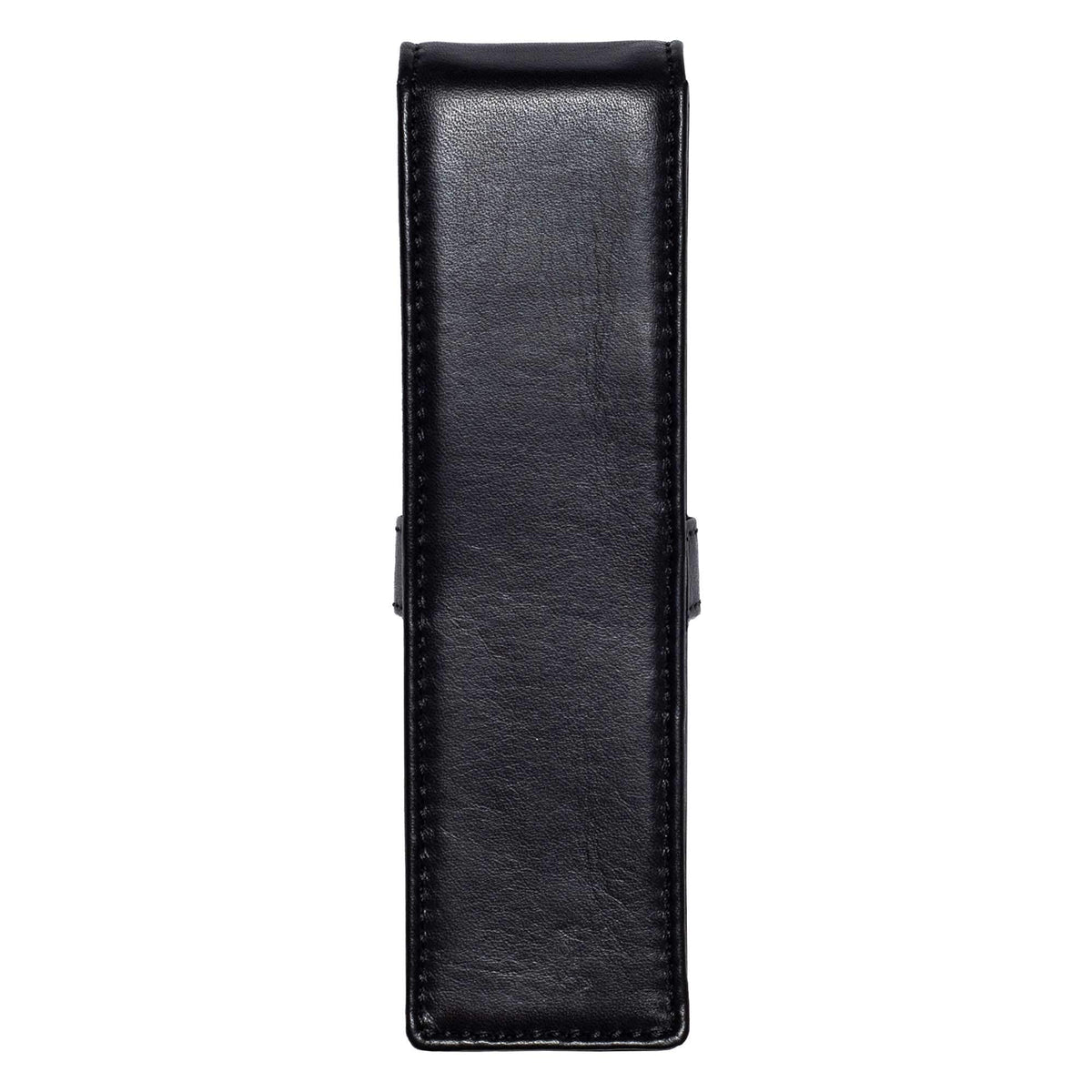 DiLoro Leather Double Pen Case Pencil Pouch Holder for Two Fountain Ballpoint Rollerball Pens and