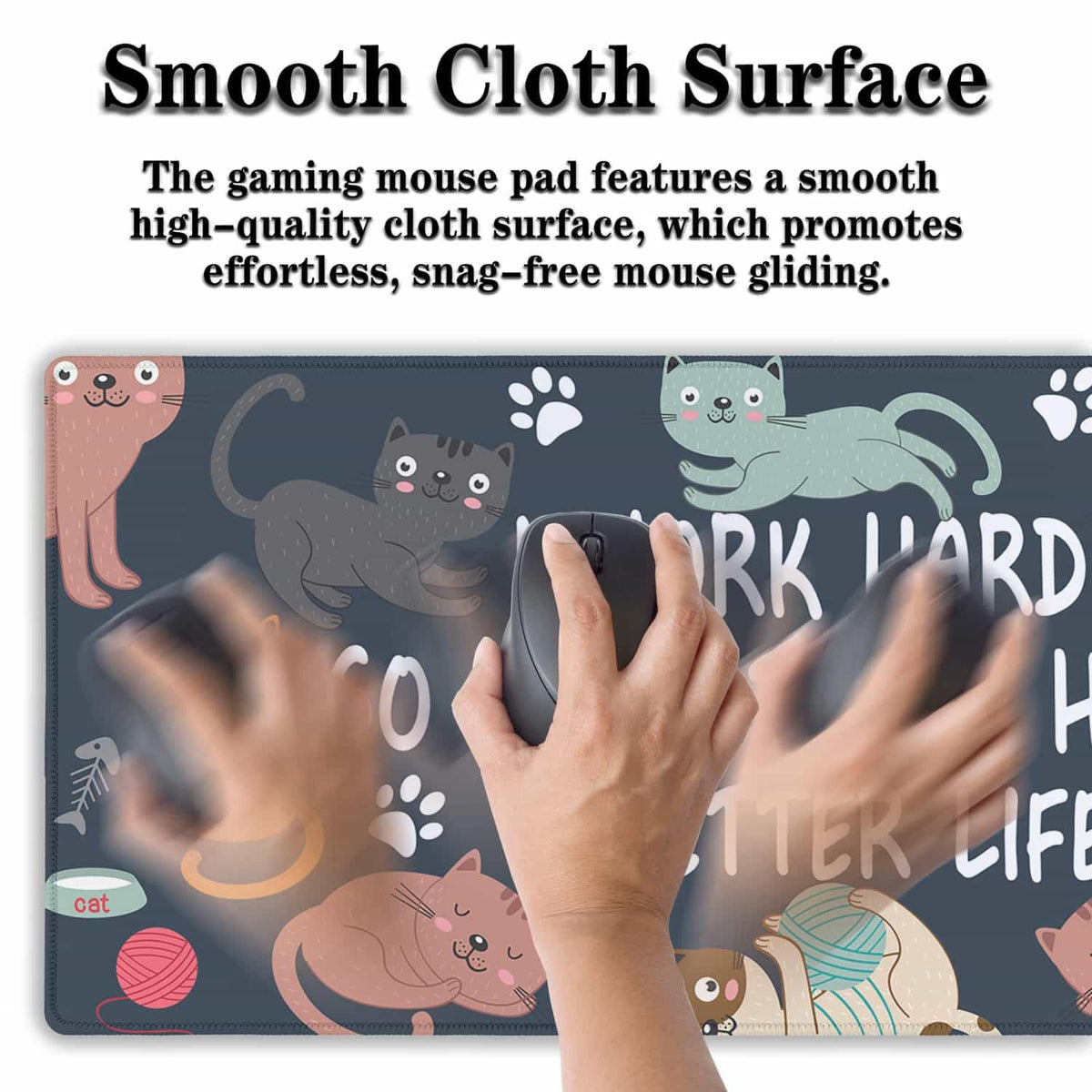 Samgula Full Size Mouse Pad Funny Cat Cute Gaming Mouse Pad Extra Large Mouse Pads Computer Mat