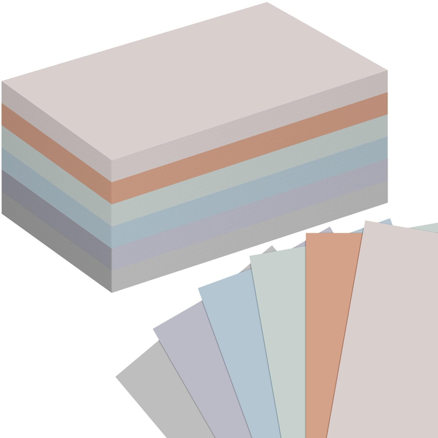 300 Pcs Blank Index Cards Thick Card Stock, 3 x 5 Inch, Soft Color