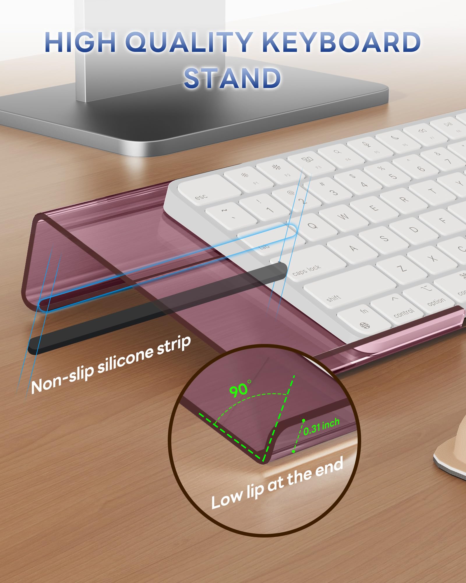 Laborio Computer Keyboard Wrist Rest, Keyboard Riser Stand for Desktop