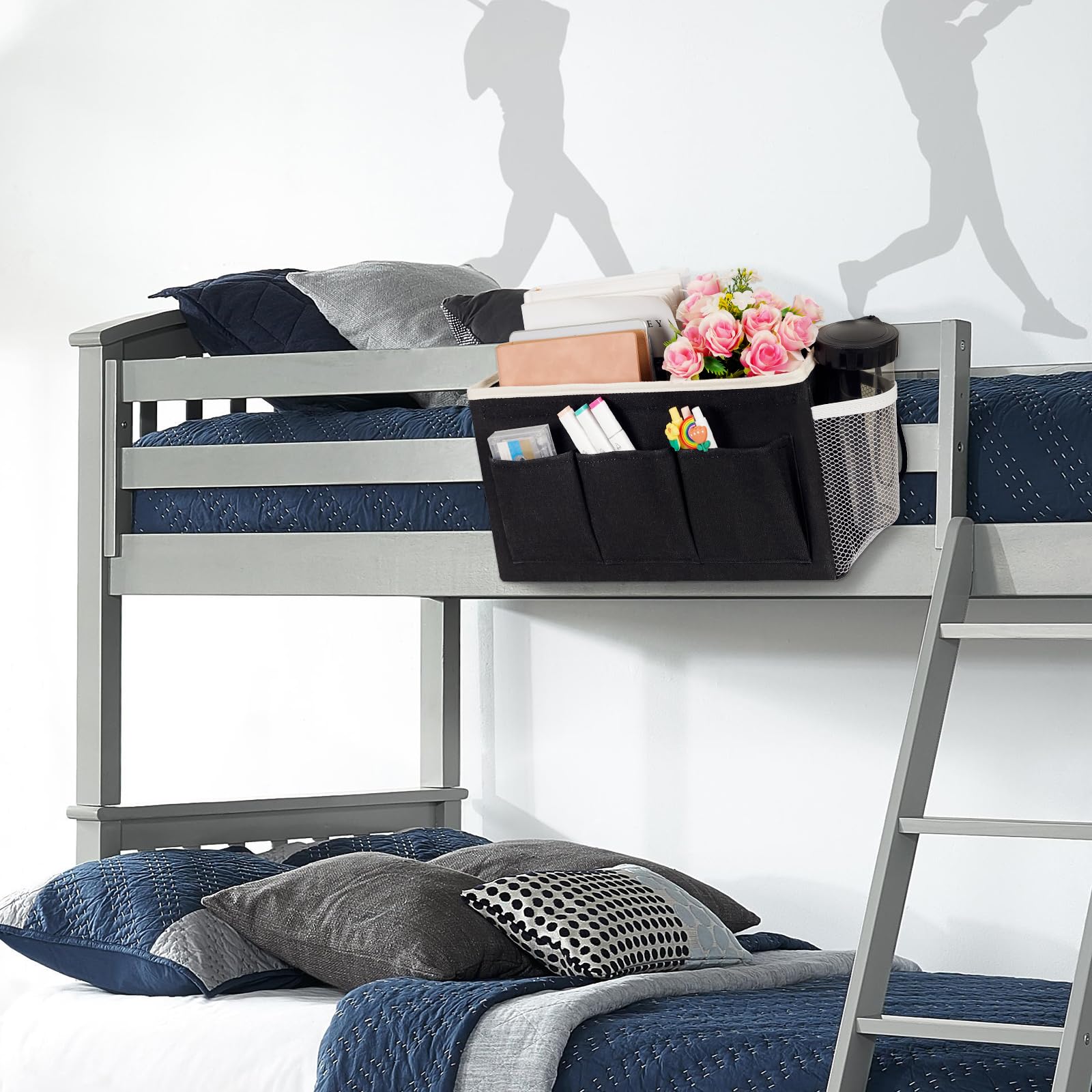 Ozzptuu Bedside Caddy Bedside Storage Bag for Headboards/Bunk Bed