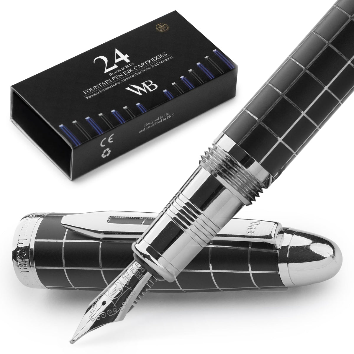 Wordsworth & Black Majesti Luxury Fountain Pen Set for Writing, Medium Nib