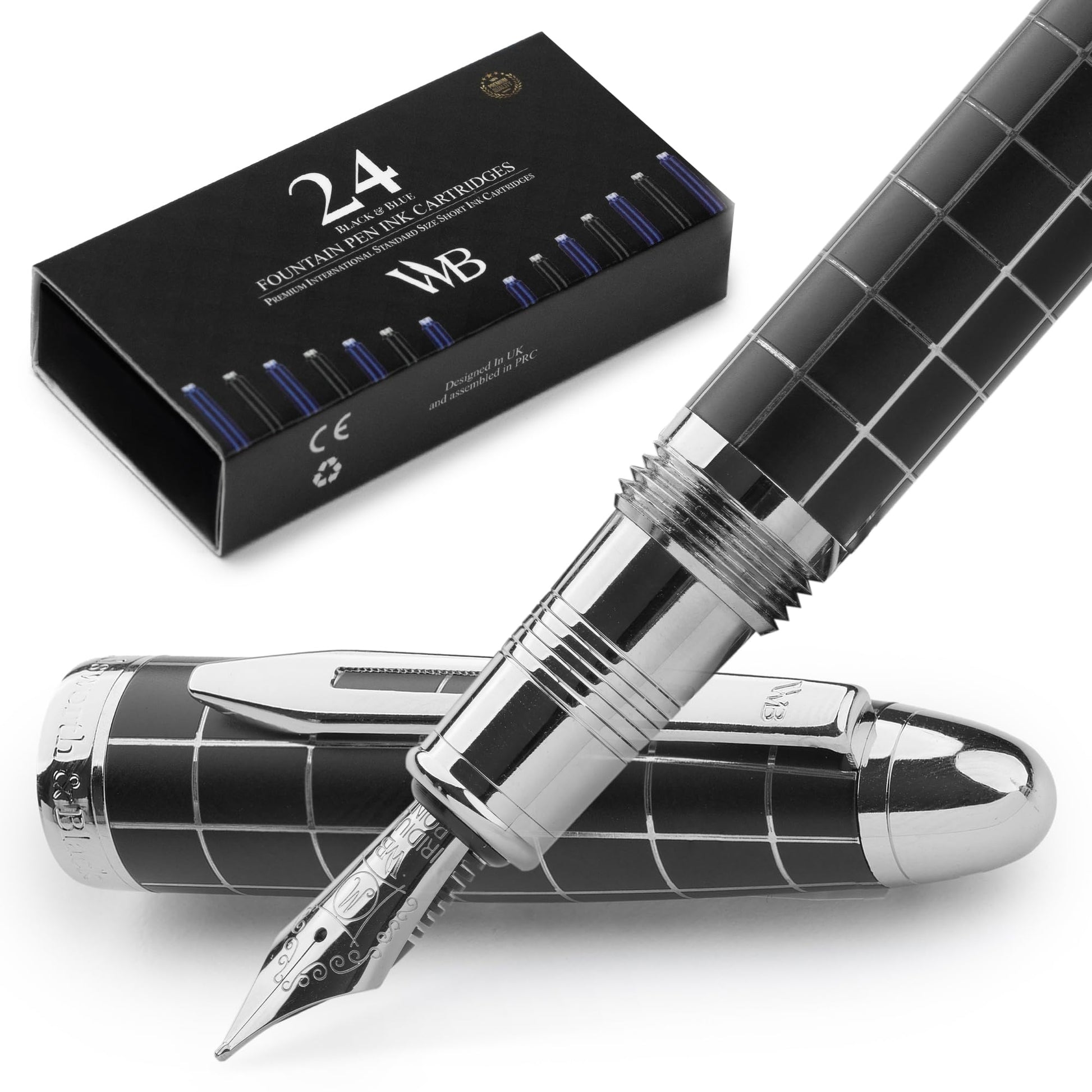 Wordsworth & Black Majesti Luxury Fountain Pen Set for Writing, Medium Nib
