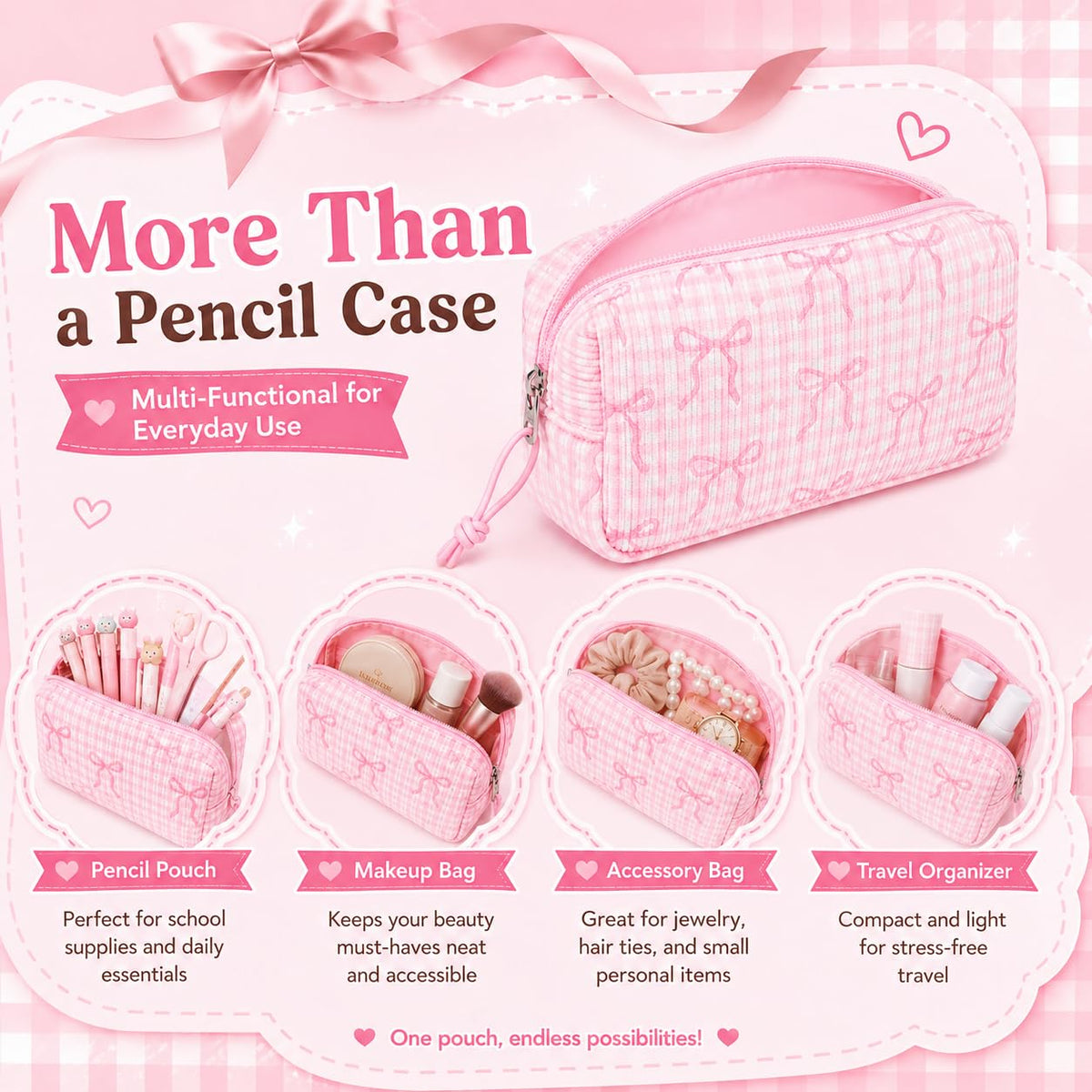 LEDAOU Cute Pencil Case for Kids Girls Boys Pencil Pouch kawaii Pen Pencil Box Bag Holder for
