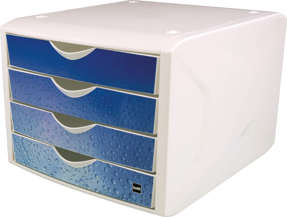 Helit, the “Chameleon” drawer box white/blue