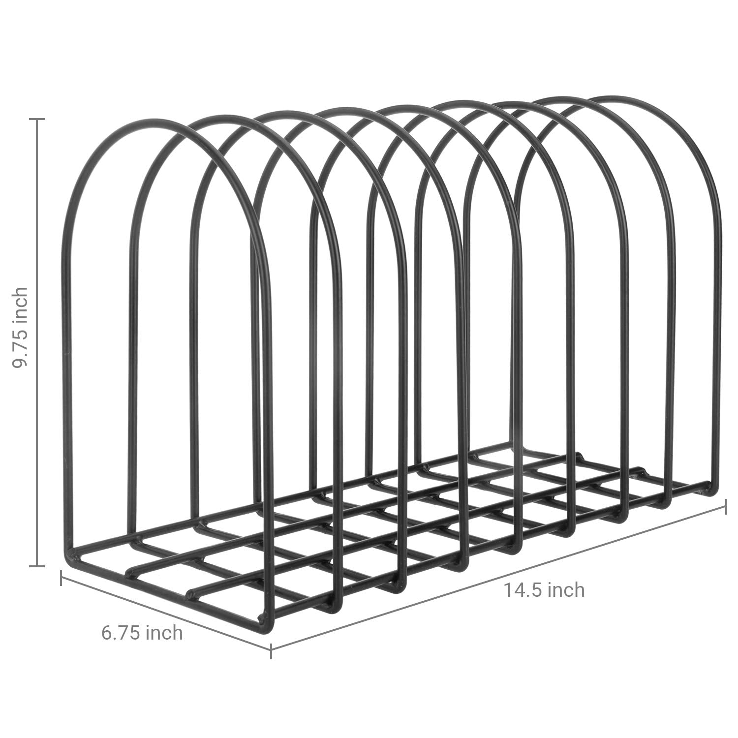 MyGift Large Desktop Document Holder, Black Metal Wire File Folder Organizer Rack with 8-Slots and
