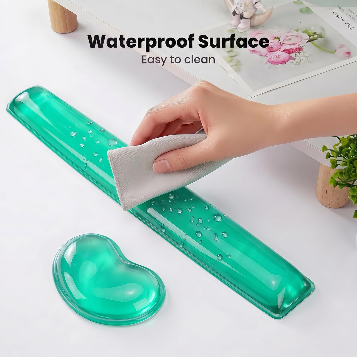 Gel Keyboard & Mouse Wrist Rest Set - Keyboard Wrist Rest Pad & Mouse Support for Office Gaming Pad
