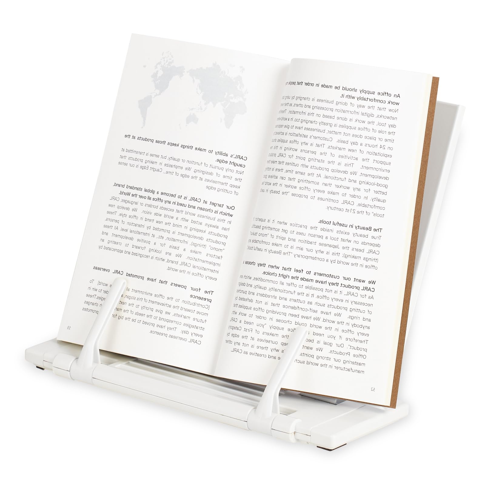 Karl BKS-820-W Book Stand, Thin, Flat, 7-Level Adjustment Function, White