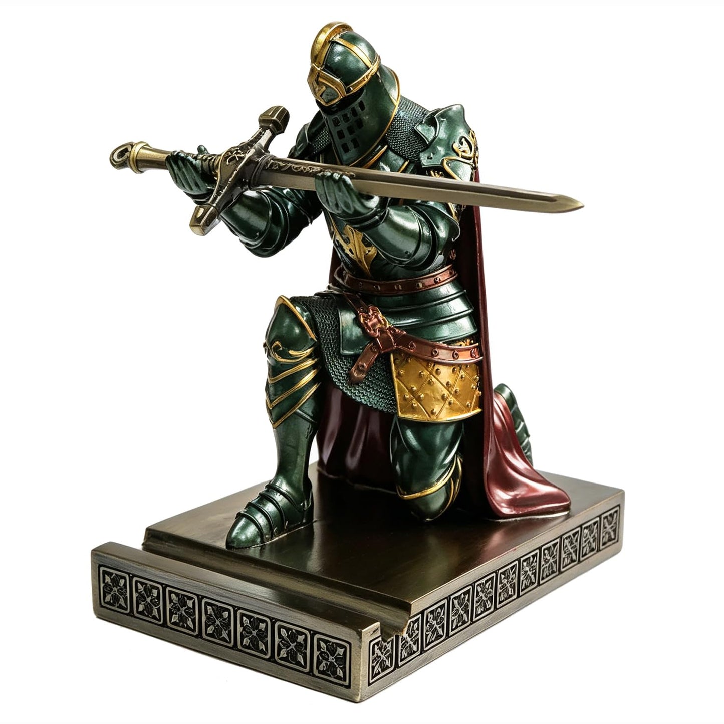 Knight Pen Holder Desk Organizer Office Decor Letter Opener for Desk Green