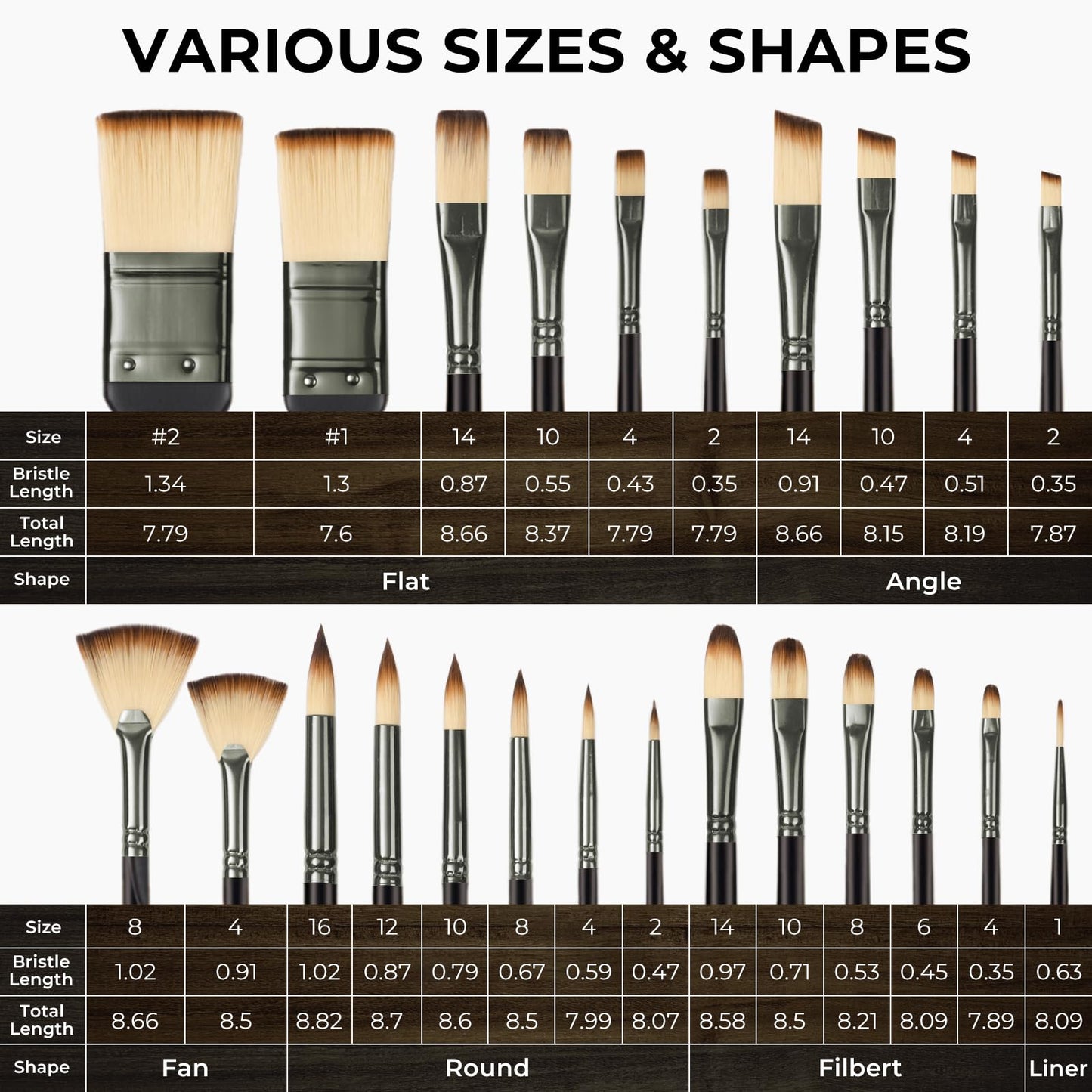 Nicpro 26pcs Professional Paint Brush Set with Palette Knife & Canvas Roll