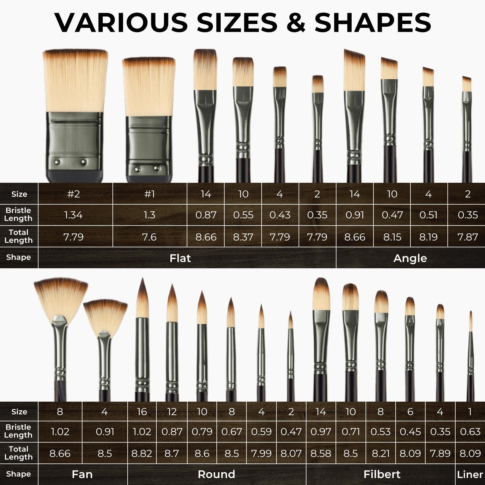 Nicpro 26pcs Professional Paint Brush Set with Palette Knife & Canvas Roll
